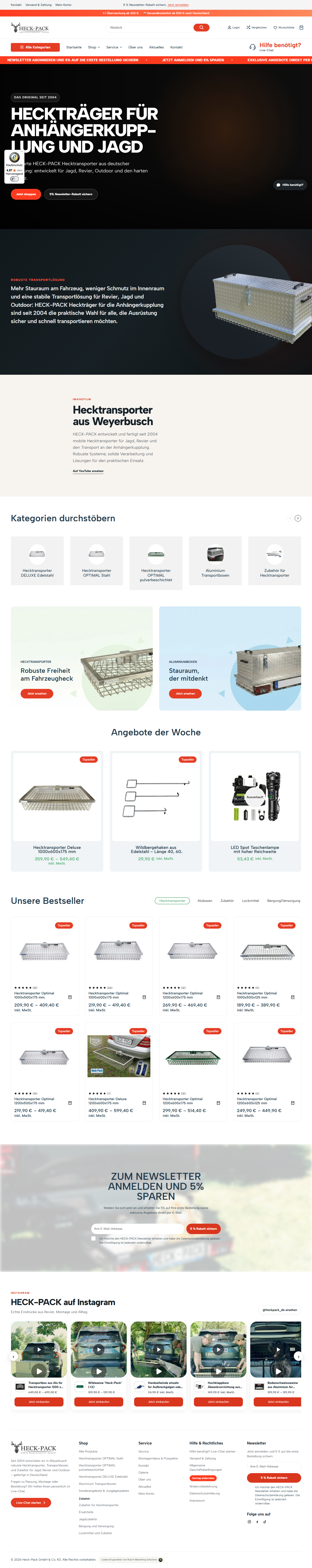 Heck-Pack GmbH & Co. KG – Website-Screenshot