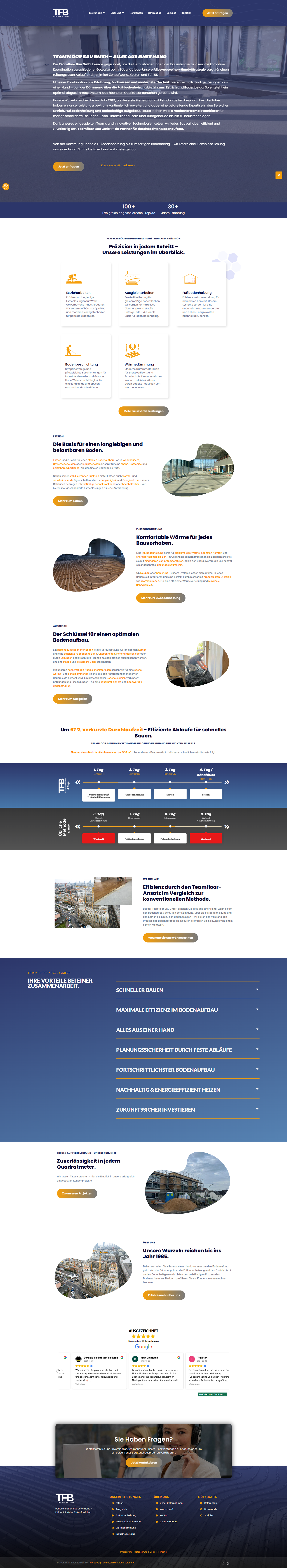 Teamfloor Bau Website Fullpage